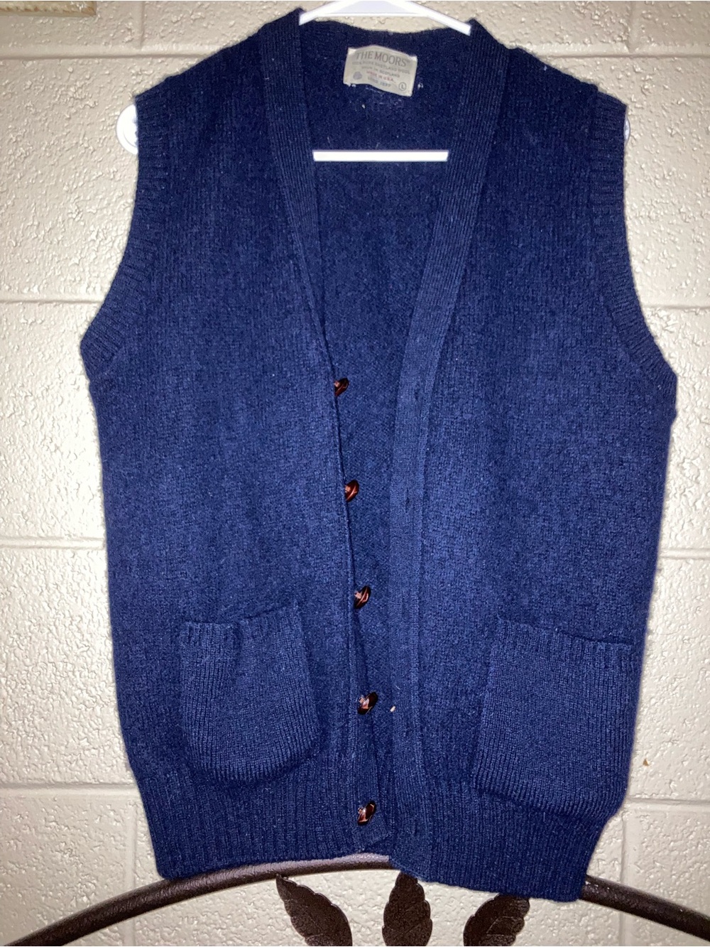 Navy Blue Wool Vest
